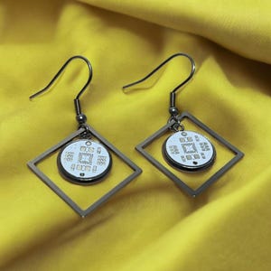 Boucles d'oreilles ringard à puces - Bijoux geek chic PCB | Boucles d'oreilles Cyberpunk Circuit Cadeau pour programmeurs et ingénieurs