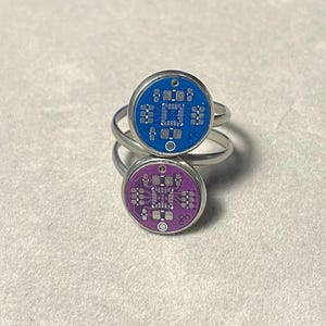 Bague Circuit Moderne - Bijoux Geek PCB | Cadeau bague circuit cyberpunk pour les passionnés de technologie, les programmeurs et les ingénieurs