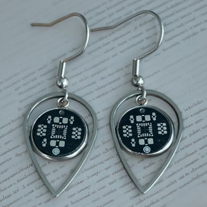 Boucles d'oreilles ringard pendantes à circuit imprimé - Bijoux geek chic PCB | Boucles d'oreilles Cyberpunk Circuit Cadeau pour programmeurs et ingénieurs