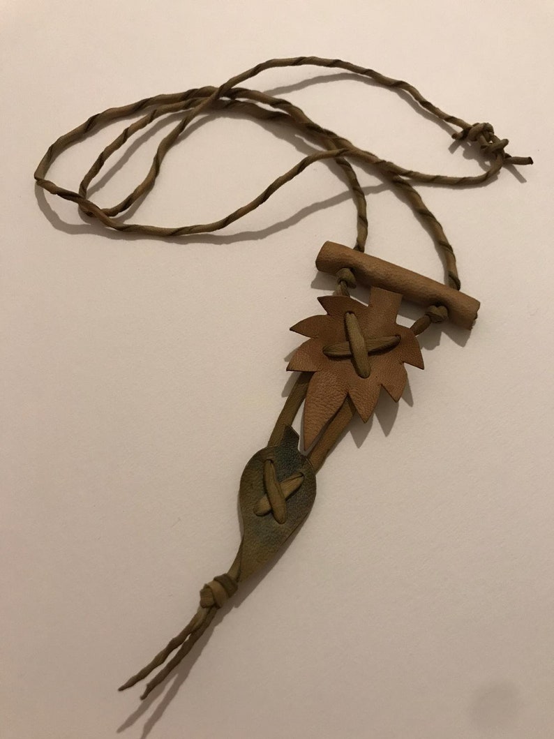 leather leaves Leather Leaf Necklace Bohemian Necklace leather accessory Gift Ideas Boho Chic