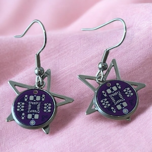 Boucles d'oreilles ringard pendantes à circuit imprimé - Bijoux geek chic PCB | Boucles d'oreilles Cyberpunk Circuit Cadeau pour programmeurs et ingénieurs