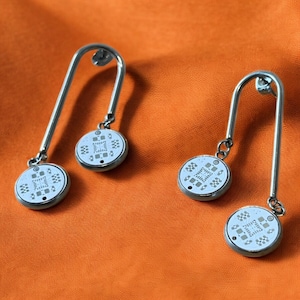 Boucles d'oreilles ringard pendantes à circuit imprimé - Bijoux geek chic PCB | Boucles d'oreilles Cyberpunk Circuit Cadeau pour programmeurs et ingénieurs