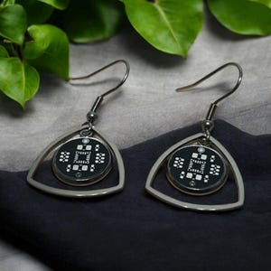 Boucles d'oreilles ringard à puces - Bijoux geek chic PCB | Boucles d'oreilles Cyberpunk Circuit Cadeau pour programmeurs et ingénieurs