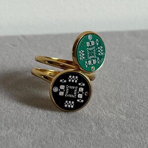 Bague Circuit Moderne - Bijoux Geek PCB | Cadeau bague circuit cyberpunk pour les passionnés de technologie, les programmeurs et les ingénieurs