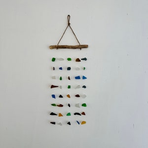 Sea Glass Mobile, Seaglass Suncatcher, Sun Catcher, Windchime, Housewarming, Boho Wall Hanging, Sea Glass Art,Sea Glass and Driftwood Mobile