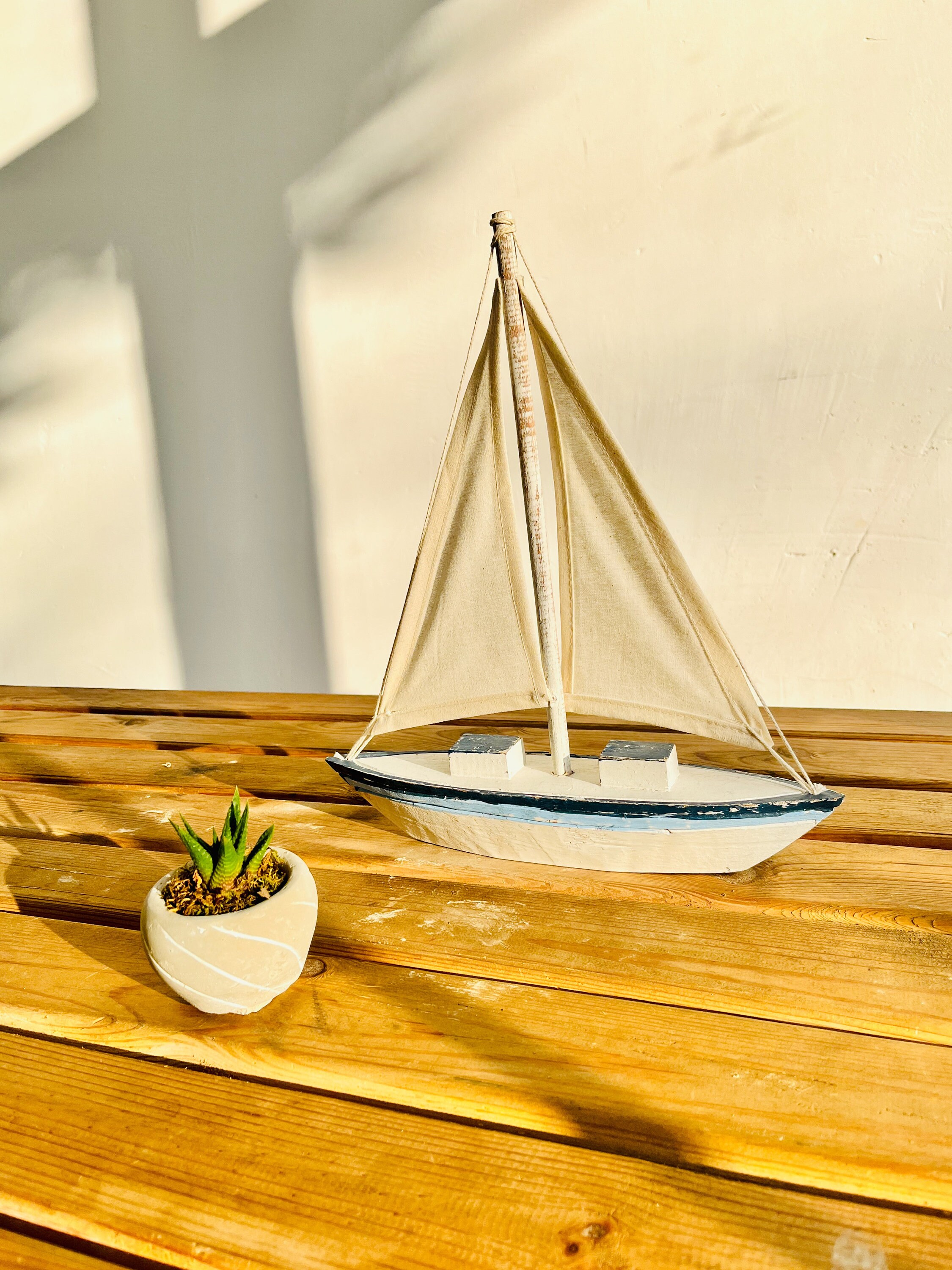 Wood Sailboat Nautical Boat Art Yacht Decor Ship Coastal Etsy