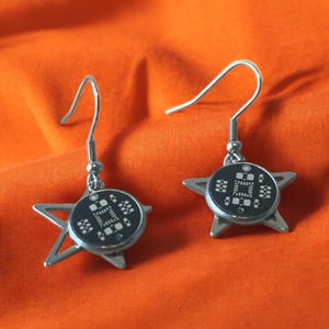 Boucles d'oreilles ringard à puces - Bijoux geek chic PCB | Boucles d'oreilles Cyberpunk Circuit Cadeau pour programmeurs et ingénieurs