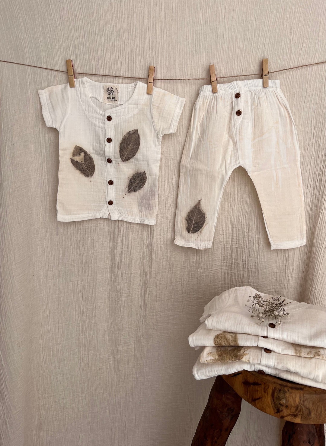 Title Ecoprint Organic Cotton Muslin Baby Clothes 69 Etsy