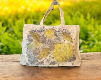 Bolsa Ecoprint / Totes teñidos botánicos / Teñido natural / Teñido de plantas / Único / Ecológico / Arte ponible / Vegano