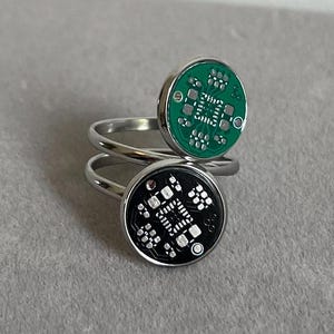 Bague Circuit Moderne - Bijoux Geek PCB | Cadeau bague circuit cyberpunk pour les passionnés de technologie, les programmeurs et les ingénieurs