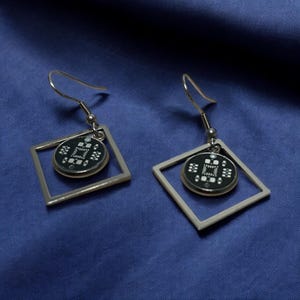 Boucles d'oreilles ringard à puces - Bijoux geek chic PCB | Boucles d'oreilles Cyberpunk Circuit Cadeau pour programmeurs et ingénieurs