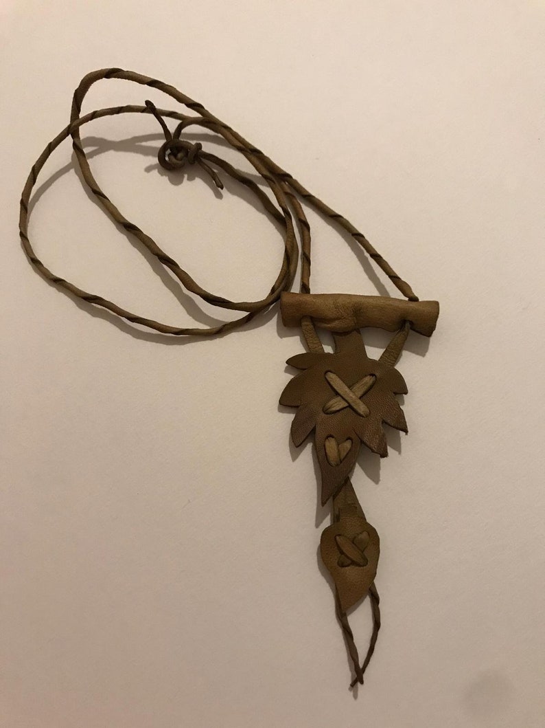 leather leaves Leather Leaf Necklace Bohemian Necklace leather accessory Gift Ideas Boho Chic