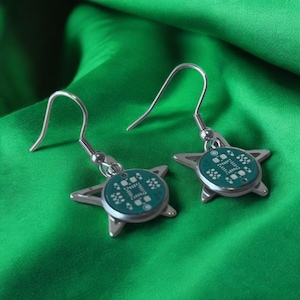 Boucles d'oreilles ringard à puces - Bijoux geek chic PCB | Boucles d'oreilles Cyberpunk Circuit Cadeau pour programmeurs et ingénieurs