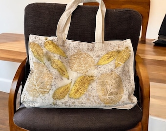 Bolsa Ecoprint / Totes teñidos botánicos / Teñido natural / Teñido de plantas / Único / Ecológico / Arte ponible / Vegano