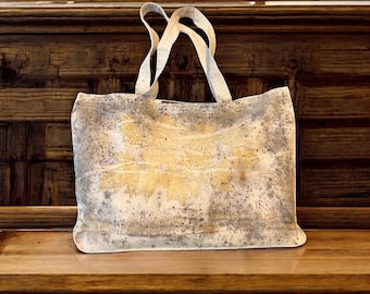 Bolsa Ecoprint / Totes teñidos botánicos / Teñido natural / Teñido de plantas / Único / Ecológico / Arte ponible / Vegano
