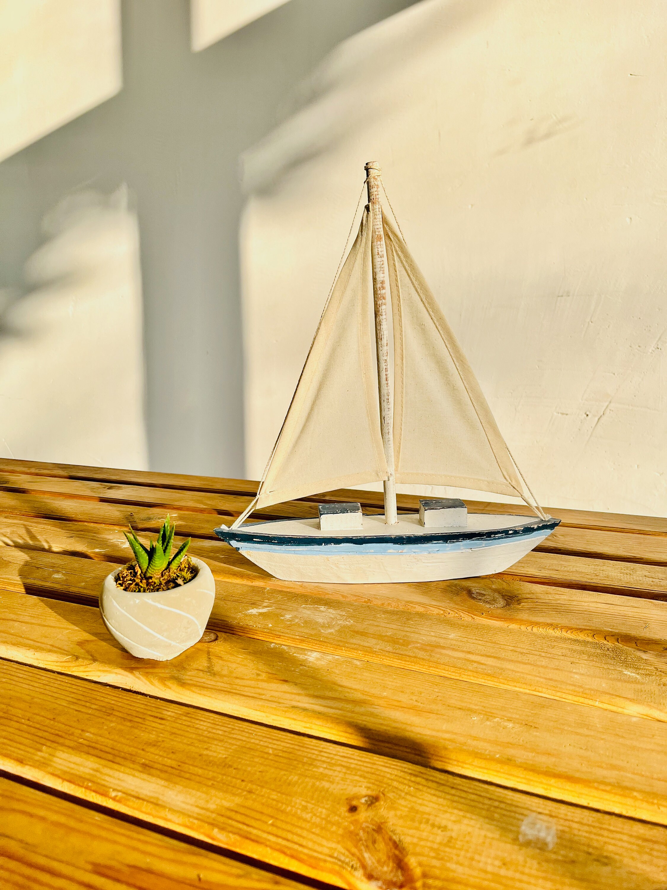 Wood Sailboat Nautical Boat Art Yacht Decor Ship Coastal Etsy