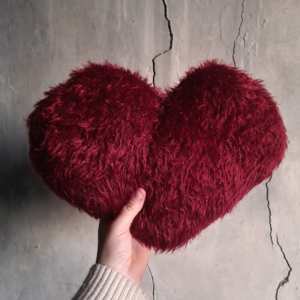 Coussin cœur rouge saint Valentin