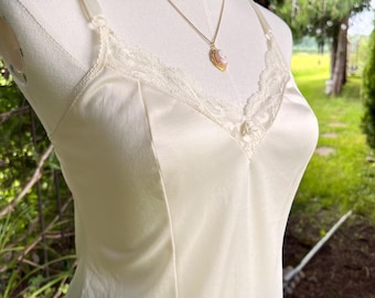 Vintage Ivory Satin Lace Camisole