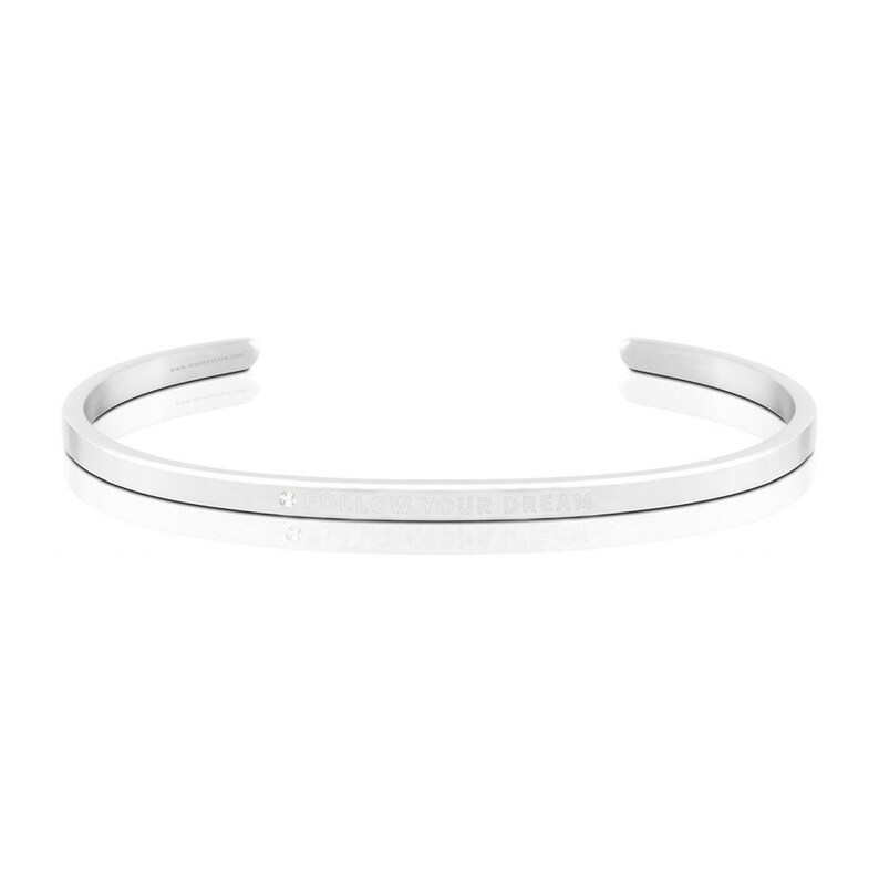 Personalized Gifts Follow your dream MOONOstore Jewelry for Women Custom Bangle for Her Cuff bracelets for Graduation Wedding Birthday