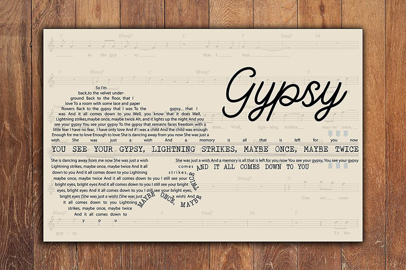 Gypsy Guitar Lyrics By Rock Group Vintage Poster Gypsy Song Etsy
