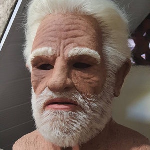 Realistic latex mask - Old man with hair and beard