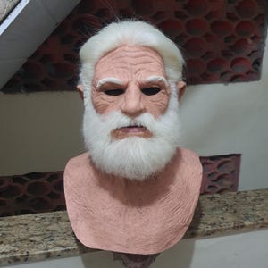 Realistic latex mask - Old man with hair and beard