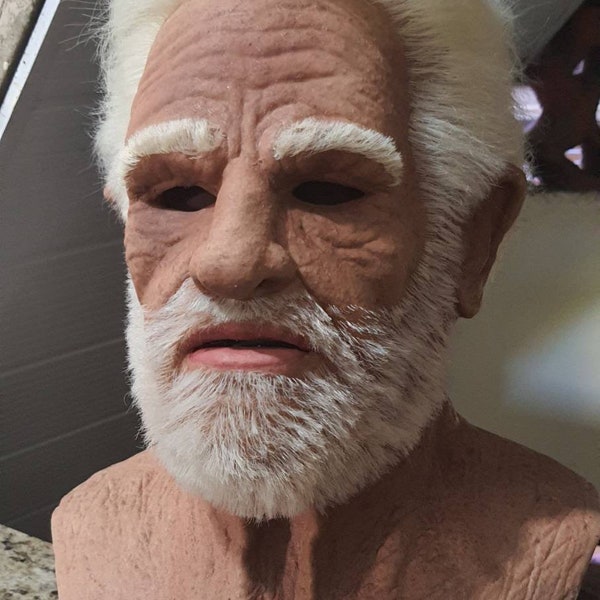 Realistic Old Man Silicone Mask Etsy