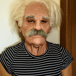 Realistic latex mask - Old man -  Einstein version.