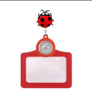 Relojes de bolsillo retráctiles para enfermera, Doctor y Hospital, soporte para Tarjeta De Nombre, bolsas para bolígrafos, reloj colgante Simple y creativo con dibujos animados