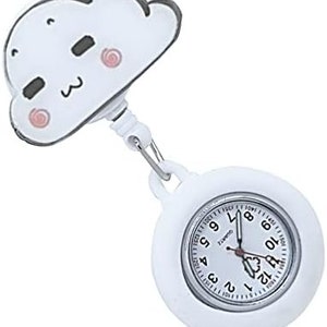 Cute Princess Doctor Nurses Brooch Pin Pocket Fob Watch, Brand New Silicone Quartz Fob Watch Brooch, Unique Medical Brooch Fob Watch