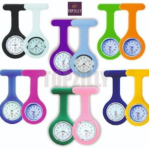 White Doctor Nurses Brooch Pin Pocket Fob Watch, Brand New Silicone Quartz Fob Watch Brooch, Unique Medical Brooch Fob Watch, gift for her