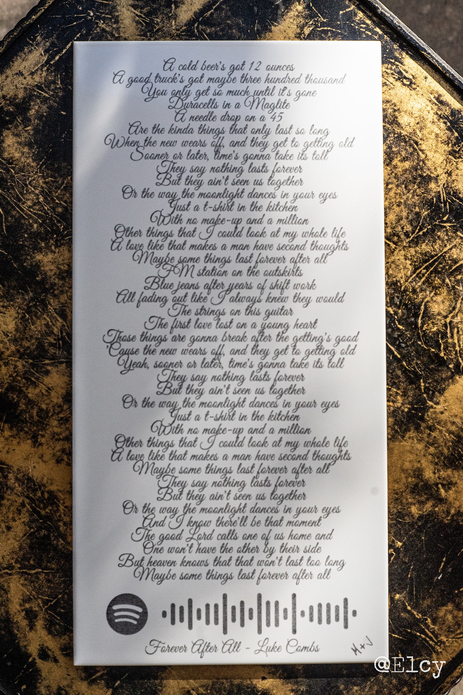 Personalized Engraved Ceramic Art Lyrics Vows Any Text Etsy