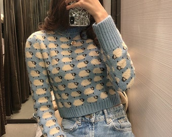 sheep print jumper