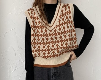 argyle vest knitting pattern