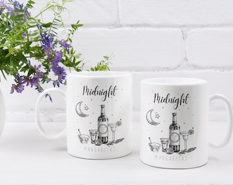 Practical Magic Midnight Margaritas Black and White glossy mug