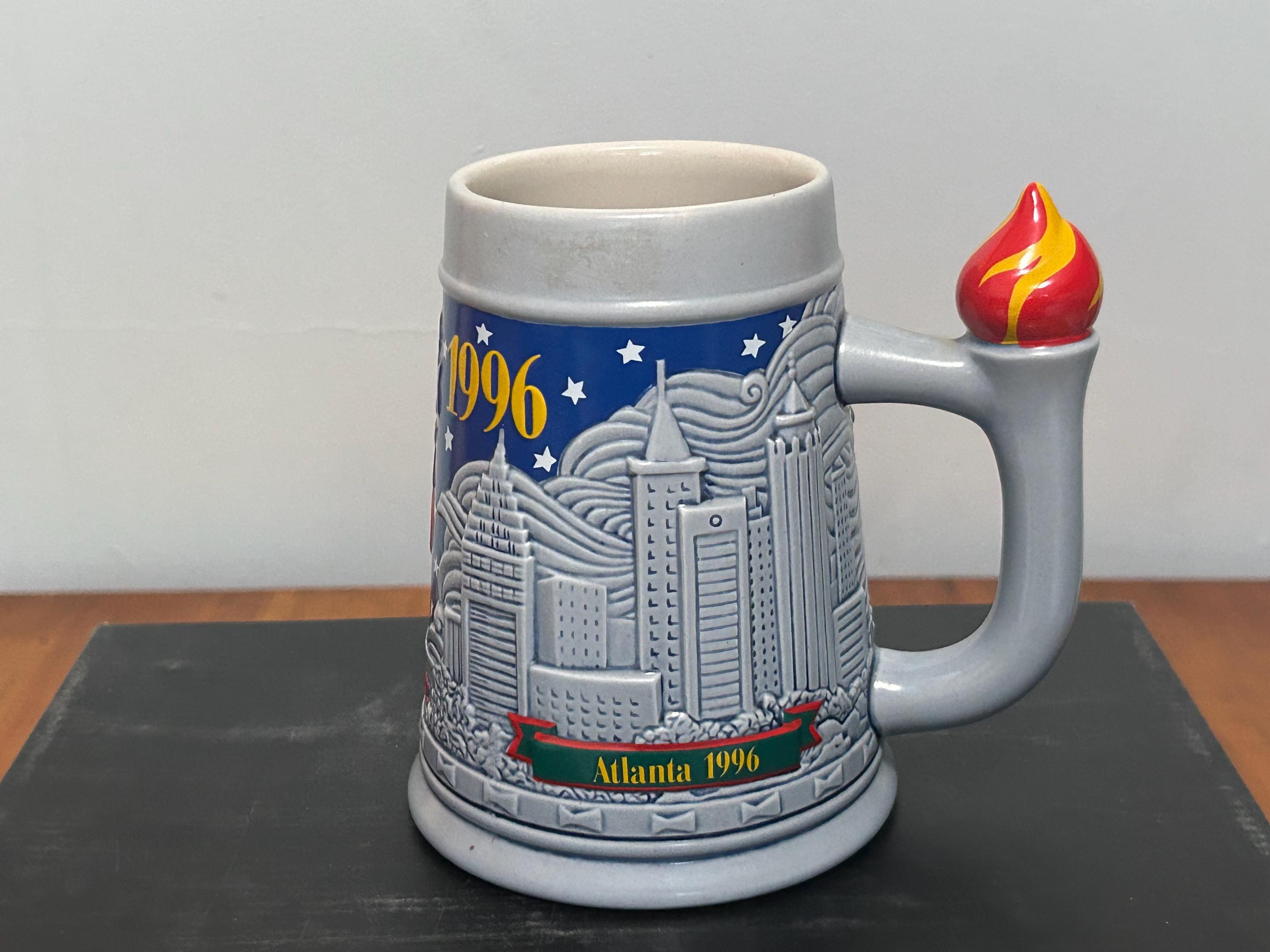 USA Olympic 1996 Games Atlanta Budweiser Stein Beer Mug Torch