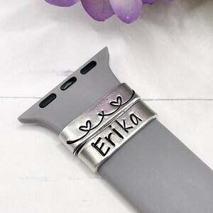 Watch Band Charm personalized, Smart Watch Accessory, Custom Metal band Charm tag, Add a name, initials, or date