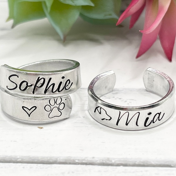 Custom Hand-Stamped Adjustable Ring | Custom Name Ring | Personalized Name Ring | Adjustable Ring | Personalized Gift