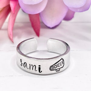 Cheerleading Rings Personalized Rings Hand Stamped. Soccer, Baseball ...