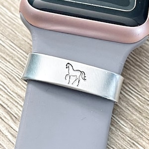 Horse Western Watch Band Charm personalized, Smart Watch Accessory, Gift for mom, Best friend Gift, Metal band Charm,