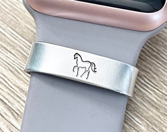 Horse Western Watch Band Charm personalized, Smart Watch Accessory, Gift for mom, Best friend Gift, Metal band Charm,