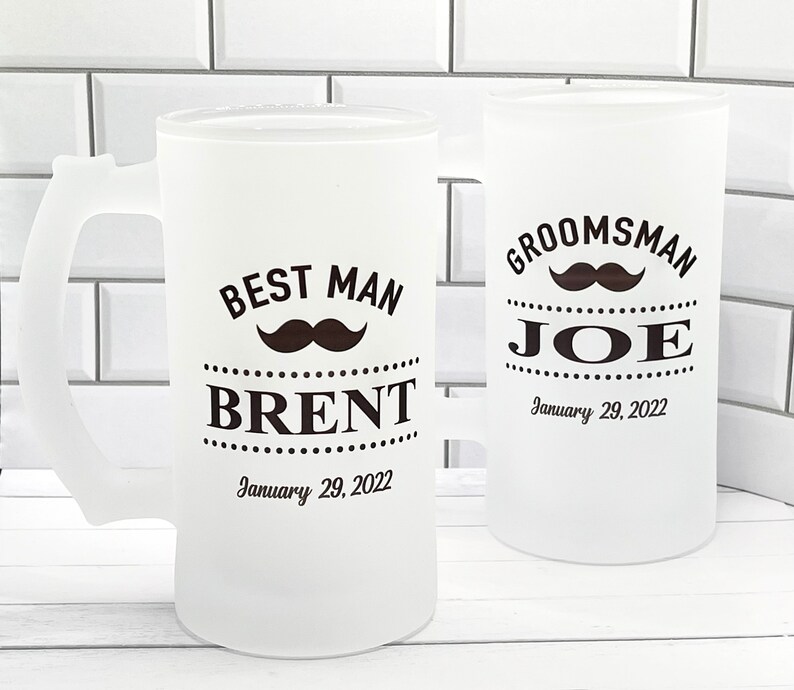 Personalized Beer 16 oz. Frosted Glass with Handle , Personalized Glass Mug, Custom Glass Mug, 21st Birthday Gift, Glass Jar Mug, Photo mug image 5