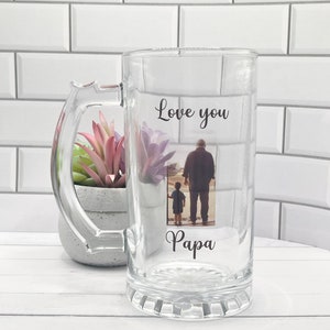 Personalized Beer 16 oz. Frosted Glass with Handle , Personalized Glass Mug, Custom Glass Mug, 21st Birthday Gift, Glass Jar Mug, Photo mug zdjęcie 8