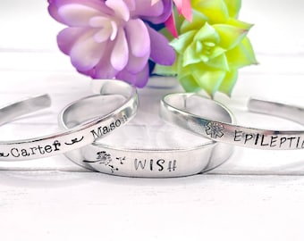 Hand-Stamped Personalized Cuff Bracelet | Custom Cuff Bracelet | Personalized Bracelet | Monogram Bracelet | Custom Bracelet Gift