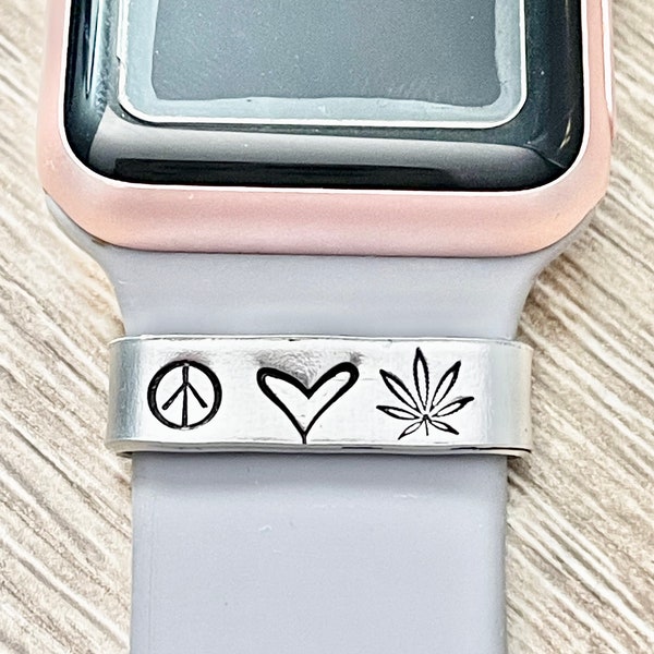 Watch Band Charm personalized, Smart Watch Accessory, Custom Metal band Charm tag, Add a name, initials, or date