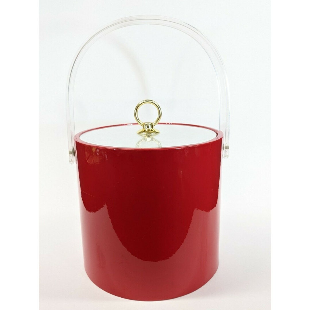 Vintage Barware Icebucket by Sigma the Tastesetter Red Clear Etsy