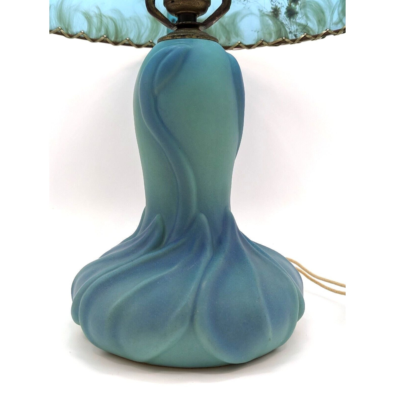 Van Briggle Pottery Lotus Tulip Lamp Butterfly Shade Ming Blue - Etsy