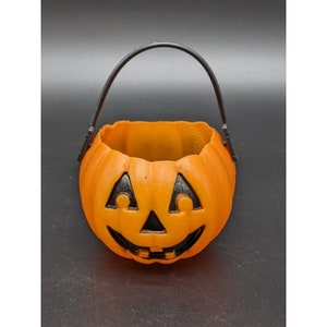 Amscan Halloween MINI Blow Mold Treat Bucket Jack O Lantern Vintage