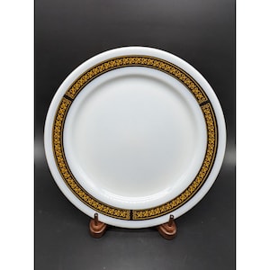 Vintage Pyrex Ebony Dinner Plate Fleur Di Lis 795 10.5&quot;