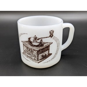 Federal Milk Glass Coffee Grinder Mug Moorman's  1885